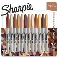 Sharpie Fine Bullet Tip Permanent Marker - Assorted Portrait Colors (12/Pack)