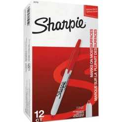 Sharpie Fine Bullet Tip Retractable Permanent Marker - Red (1-Dozen)