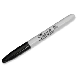 Sharpie Fine Bullet Tip Stainless Steel Single Marker Case Permanent Marker - Black (6/Pack)
