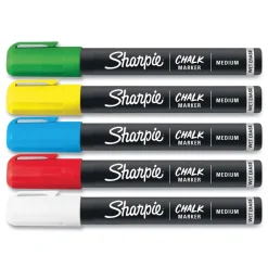 Sharpie Medium Bullet Tip Wet-Erase Chalk Marker - Assorted Colors (5/Pack)