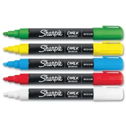 Sharpie Medium Bullet Tip Wet-Erase Chalk Marker - Assorted Colors (5/Pack)