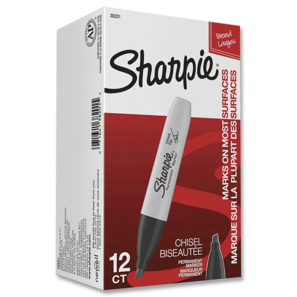 Sharpie Medium Chisel Tip Permanent Marker - Black (1-Dozen)