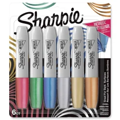 Sharpie Medium Chisel Tip Metallic Permanent Marker - Assorted (6/Pack)