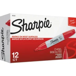Sharpie Medium Chisel Tip Permanent Marker - Red (1-Dozen)