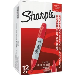 Sharpie Medium Chisel Tip Permanent Marker - Red (1-Dozen)
