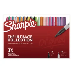 Sharpie Permanent Markers Ultimate Collection with Cosmic Colors - Assorted Tip Sizes/Types/Assorted Colors (45/Pack)