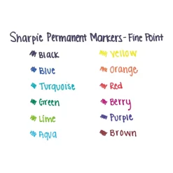 Sharpie Retractable Permanent Marker - Assorted Colors/Fine Bullet Tip (8/Set)
