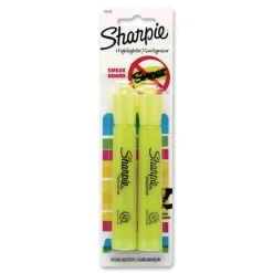 Sharpie Tank-Style Chisel Tip Highlighters - Fluorescent Yellow Ink/Yellow Barrel (2/Pack)
