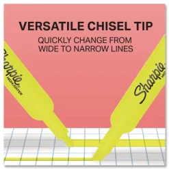 Sharpie Tank-Style Chisel Tip Highlighters - Fluorescent Yellow Ink/Yellow Barrel (2/Pack)
