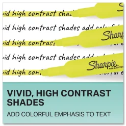 Sharpie Tank-Style Chisel Tip Highlighters - Fluorescent Yellow Ink/Yellow Barrel (4/Pack)