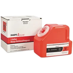 Sharps Assure Sharps 1-Gallon Cardboard/Plastic Retrieval Program Containers - Red (1/Box)