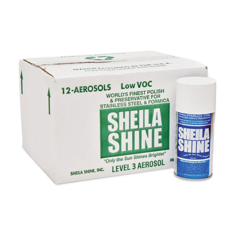 Sheila Shine 10 oz. Low VOC Stainless Steel Cleaner and Polish Spray Can (12/Carton)