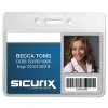 SICURIX SICURIX 2.13 in. x 3.38 in. Horizontal Badge Holder - Clear (12/Pack)
