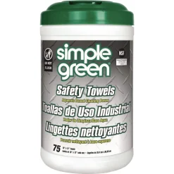 Simple Green 3810000613351 10 in. x 11 3/4 in. 1-Ply Safety Towels - Unscented (75/Canister, 6 Canisters/Carton)