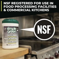 Simple Green 3810000613351 10 in. x 11 3/4 in. 1-Ply Safety Towels - Unscented (75/Canister, 6 Canisters/Carton)