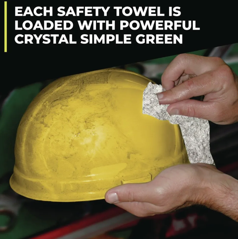 Simple Green 3810000613351 10 in. x 11 3/4 in. 1-Ply Safety Towels - Unscented (75/Canister, 6 Canisters/Carton)