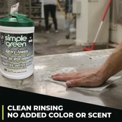 Simple Green 3810000613351 10 in. x 11 3/4 in. 1-Ply Safety Towels - Unscented (75/Canister, 6 Canisters/Carton)