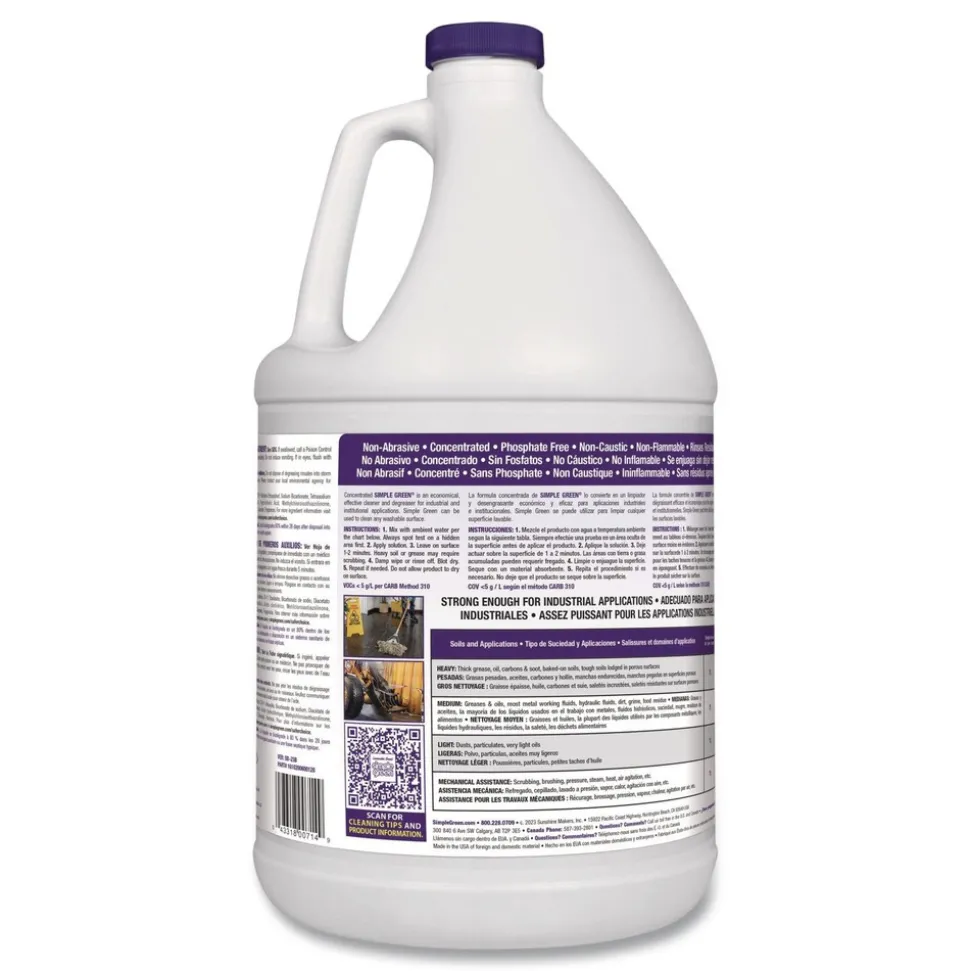 Simple Green 1 Gallon Industrial Cleaner and Degreaser - Lavender Scent (6/Carton)