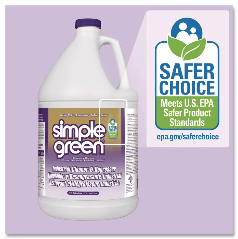 Simple Green 1 Gallon Industrial Cleaner and Degreaser - Lavender Scent (6/Carton)