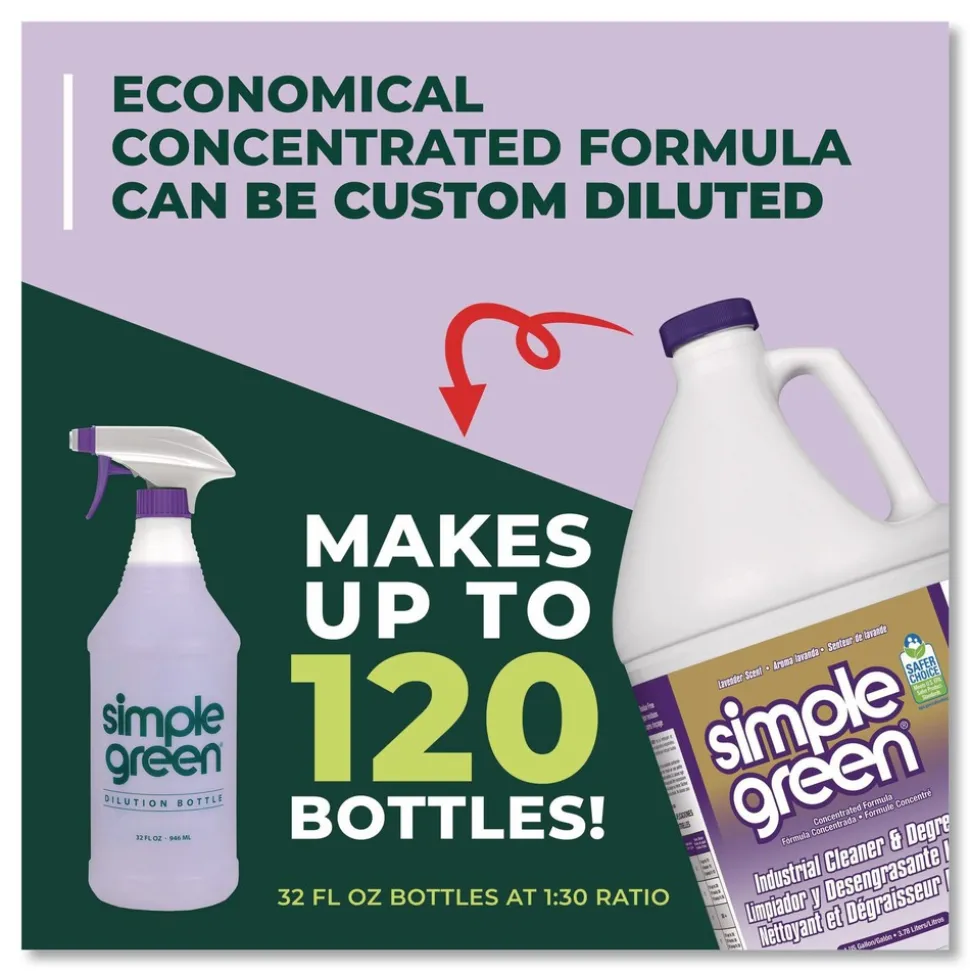 Simple Green 1 Gallon Industrial Cleaner and Degreaser - Lavender Scent (6/Carton)