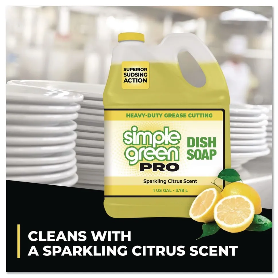 Simple Green 1 Gallon Pro Dish Soap - Sparkling Citrus Scent (4/Carton)