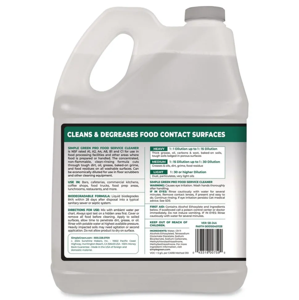 Simple Green 1 Gallon Pro Food Service Cleaner (4/Carton)