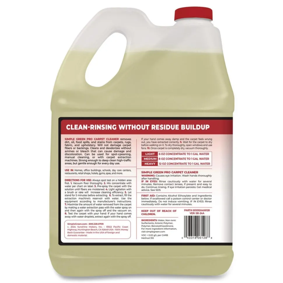 Simple Green 1 Gallon Pro Carpet Cleaner - Unscented (4/Carton)