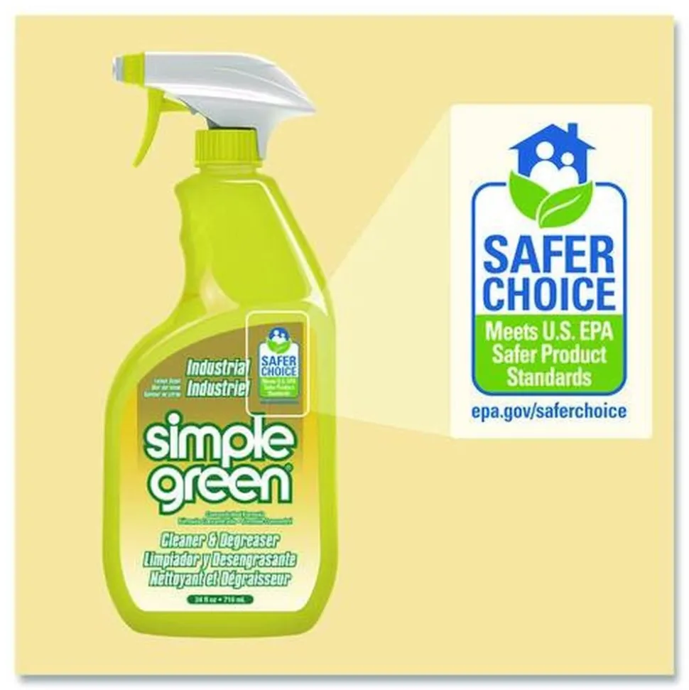 Simple Green 24 oz. Industrial Cleaner and Degreaser Concentrate Spray - Lemon Scent (12/Carton)