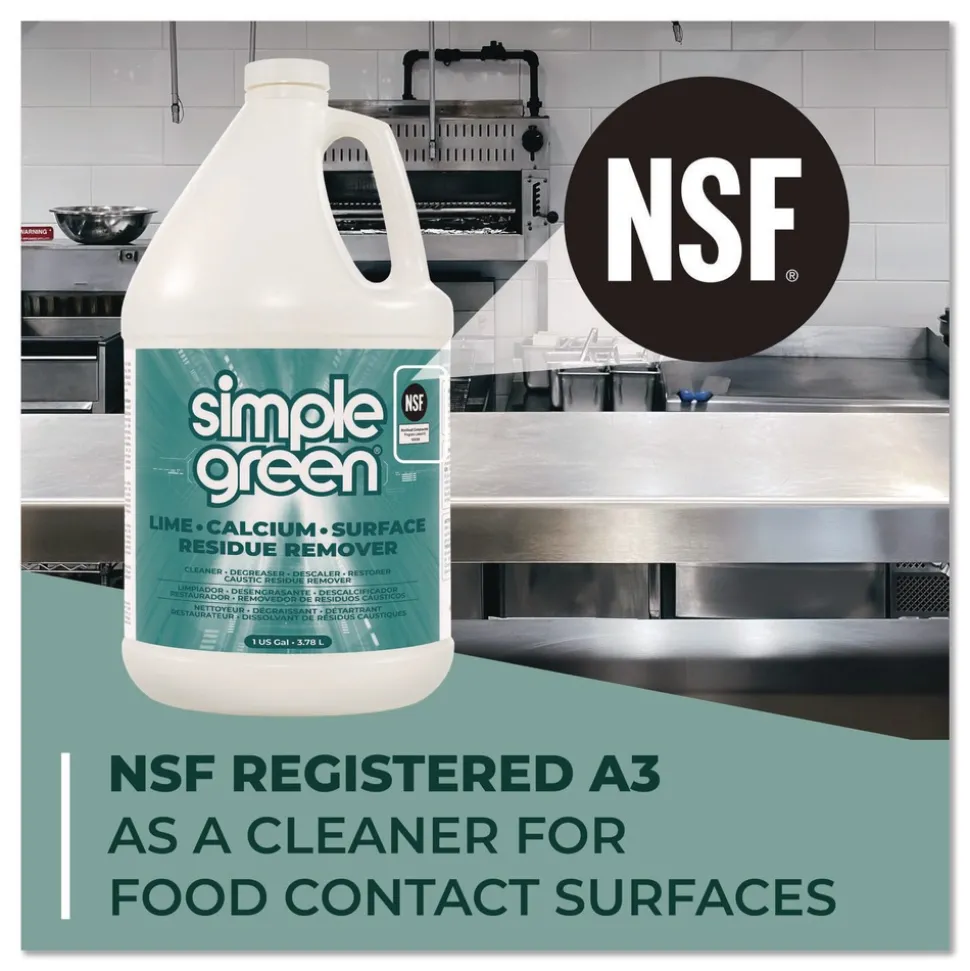 Simple Green Lime Calcium Surface Residue Remover, 1 gal Bottle, 6/Carton