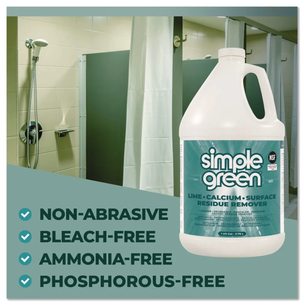 Simple Green Lime Calcium Surface Residue Remover, 1 gal Bottle, 6/Carton