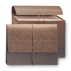 Smead 72473 5.25 in. Expansion 6 Section Letter Size Classic Expanding Partition Wallet with Tear Resistant Gusset and Elastic Cord - Redrope (10/Box)