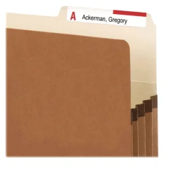 Smead 73085 1.75 in. Expansion Letter Size Redrope Drop Front File Pockets with 2/5-Cut Guide Height Tabs (25/Box)