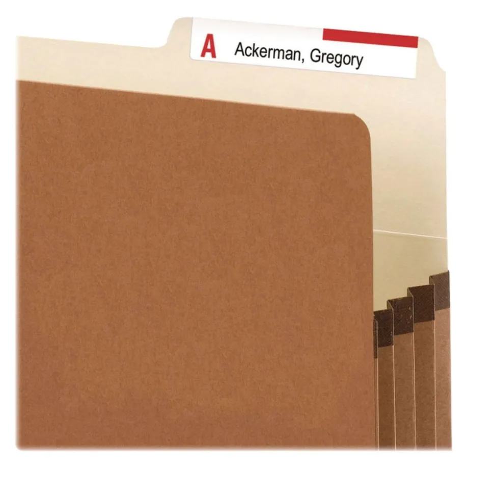 Smead 73085 1.75 in. Expansion Letter Size Redrope Drop Front File Pockets with 2/5-Cut Guide Height Tabs (25/Box)