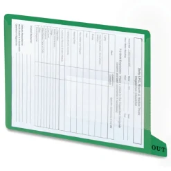 Smead 61952 1/3-Cut End Tab Out 8.5 in. x 11 in. Colored Poly Out Guides with Pockets - Green (25/Box)