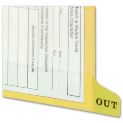 Smead 61956 1/3-Cut End Tab Out 8.5 in. x 11 in. Colored Poly Out Guides with Pockets - Yellow (25/Box)
