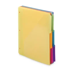 Smead 89421 1/3-Cut Tabs 11.25 in. x 9.75 in. Three-Ring Binder Poly Index Dividers with Pocket - Assorted Colors (30/Box)