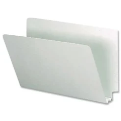 Smead 29210 Extra-Heavy Recycled Pressboard Straight End Tab Folders - Legal, Gray/Green (25/Box)