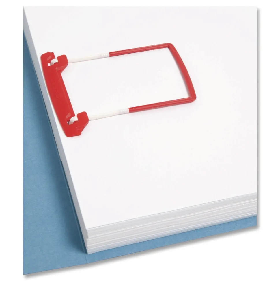 Smead 2 in. Capacity 2.75 in. Center to Center U-Clip Bonded Fasteners - Red/White (100/Box)