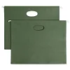 Smead 3.5 in. Capacity 1 Section 100 Percent Recycled Hanging Pockets with Full-Height Gusset - Standard Green/Letter Size (10/Box)