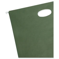 Smead 3.5 in. Capacity 1 Section 100 Percent Recycled Hanging Pockets with Full-Height Gusset - Standard Green/Letter Size (10/Box)