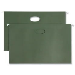 Smead 3.5 in. Capacity 1 Section Legal Size Hanging Pockets with Full-Height Gusset - Standard Green (10/Box)