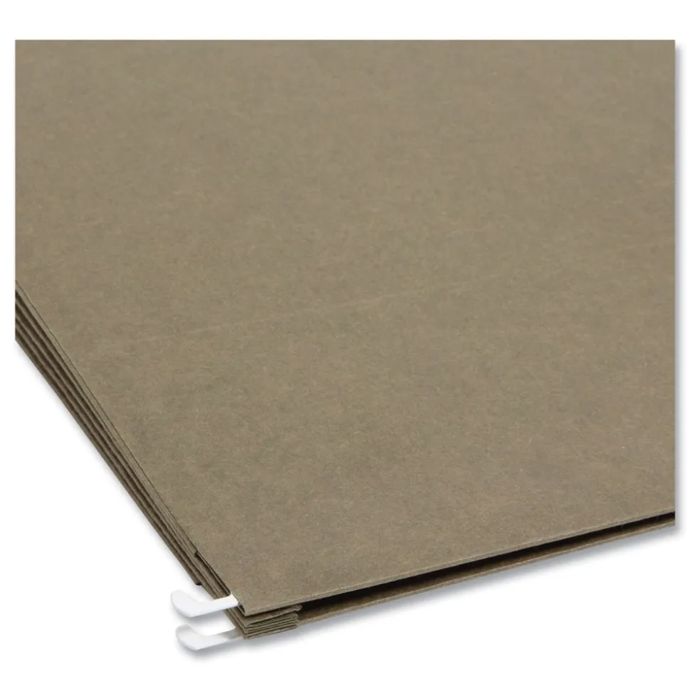 Smead 3.5 in. Capacity 1 Section Legal Size 100 Percent Recycled Hanging Pockets with Full-Height Gusset - Standard Green (10/Box)