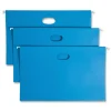 Smead 3 in. Capacity 1/5-Cut Tabs 1 Section Legal Size Hanging Pockets with Full-Height Gusset - Sky Blue (25/Box)