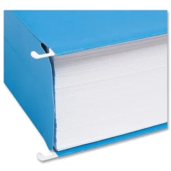 Smead 3 in. Capacity 1/5-Cut Tabs 1 Section Legal Size Hanging Pockets with Full-Height Gusset - Sky Blue (25/Box)
