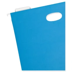 Smead 2 in. Capacity 1/5-Cut Tabs 1 Section Letter Size Hanging Pockets with Full-Height Gusset - Sky Blue (25/Box)