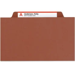 Smead 3 in. Expansion 3 Dividers 8 Fasteners Letter Size Recycled Pressboard Classification Folders - Red Exterior (10/Box)