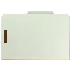 Smead 3 in. Expansion 3 Dividers 8 Fasteners Legal Size Recycled Pressboard Classification Folders - Gray-Green (10/Box)