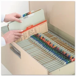 Smead 3 in. Expansion 3 Dividers 8 Fasteners Legal Size Recycled Pressboard Classification Folders - Gray-Green (10/Box)