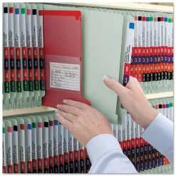 Smead 2 in. Expansion 2 Divider Legal Size 6 SafeSHIELD Fasteners End Tab Pressboard Classification Folders - Gray-Green (10/Box)