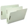 Smead 3 in. Expansion 2 Fasteners Legal Size Recycled Pressboard Fastener Folders - Gray-Green Exterior (25/Box)